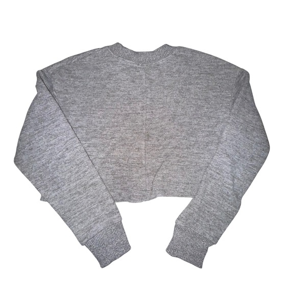 ZARA Knit 2pc Skirt Set Womens S Gray Cropped Sweater Midi Skirt Minimalist - Picture 4 of 10